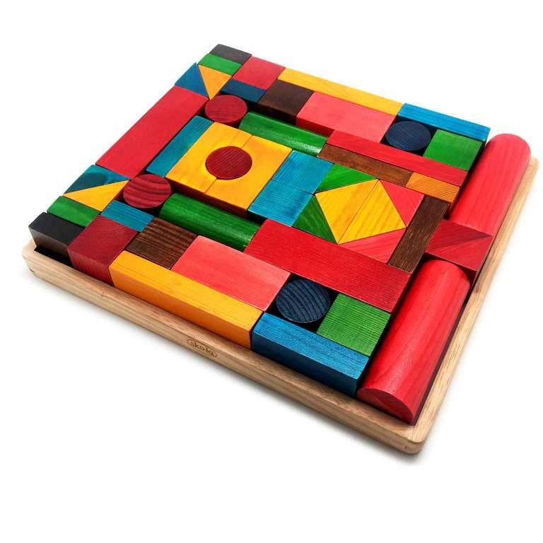 Skola Toys Wooden Dyed Building Blocks