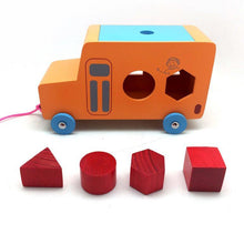 Load image into Gallery viewer, Skola Toys Pull Along Shape Sorter Bus